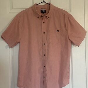 Billabong Men's Pink Short Sleeve Shirt